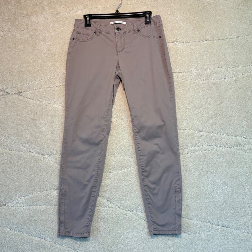 C&C California Women's Skinny Ankle Pants Size 6 Mauve Gray Zip Hem Excellent*